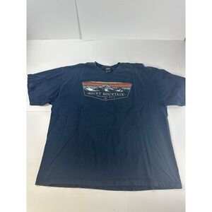 Vintage Rocky Mountain National Park Navy Blue  Shirt Tee Y2K XXL Made In USA